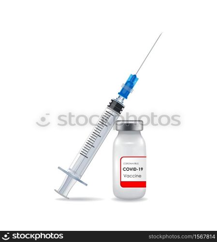 A single bottle vial of Covid-19 coronavirus vaccine
