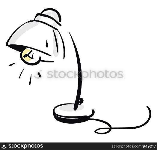 A sketch of a table lamp glowing, vector, color drawing or illustration.