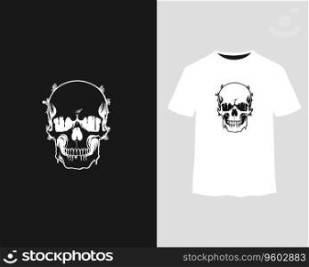 A Skull with a Crown and a Rose on a T-Shirt