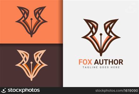 A sleek and modern logo concept featuring a fox and a pen, symbolizing intelligence and creativity