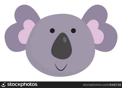 A small cute koala with its eyes closed hugging a tree , vector, color drawing or illustration.