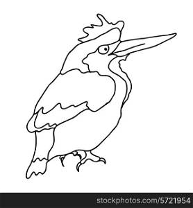 A small forest bird on a white background. Vector.