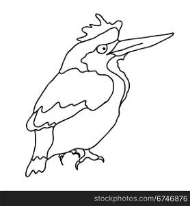 A small forest bird on a white background. Vector.