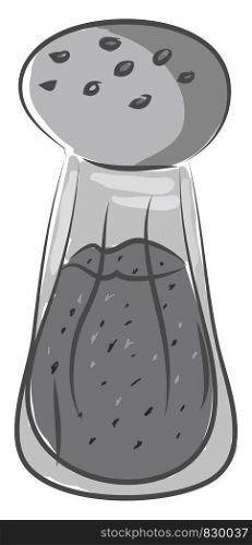 A small pepper shaker filled 75% with pepper vector color drawing or illustration