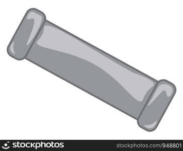 A small pipe in grey color, vector, color drawing or illustration.