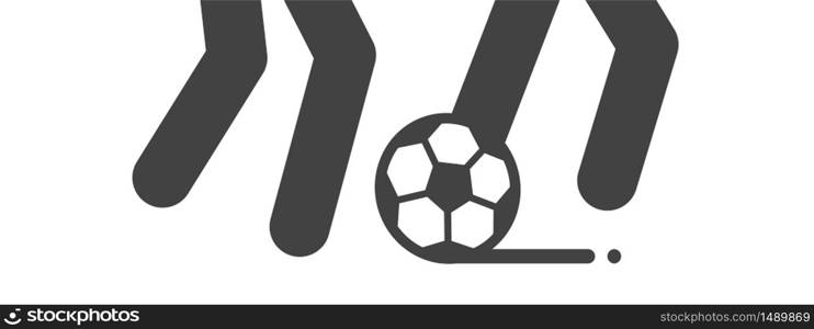 A soccer game illustration. Close up to a ball and show the legs of football players.