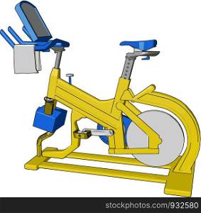 A spinning bike makes you muscle tight can be used for healthy heart reduce belly fat reduce toxins of body through sweat and body building vector color drawing or illustration