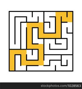 A square abstract labyrinth. An interesting and useful game for children and adults. A simple flat vector illustration on a white background. With the decision. A square abstract labyrinth. An interesting and useful game for children and adults. A simple flat vector illustration on a white background. With the decision.
