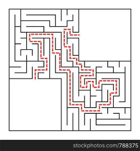 A square labyrinth. Simple flat vector illustration isolated on white background. With a place for your image