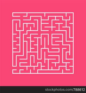 A square labyrinth with an entrance and an exit. A simple flat vector illustration isolated on a colored background. A square labyrinth with an entrance and an exit. A simple flat vector illustration isolated on a colored background.