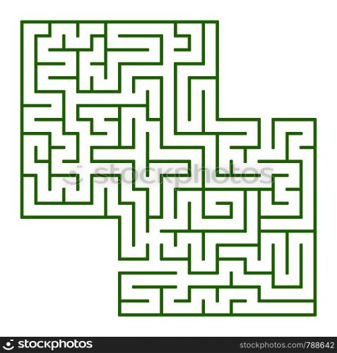 A square labyrinth with an entrance and an exit. Simple flat vector isolated illustration. With a place for your drawings.. A square labyrinth with an entrance and an exit. Simple flat vector isolated illustration. With a place for your drawings
