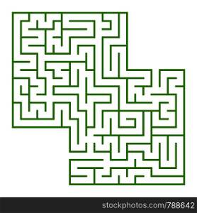 A square labyrinth with an entrance and an exit. Simple flat vector isolated illustration. With a place for your drawings.. A square labyrinth with an entrance and an exit. Simple flat vector isolated illustration. With a place for your drawings