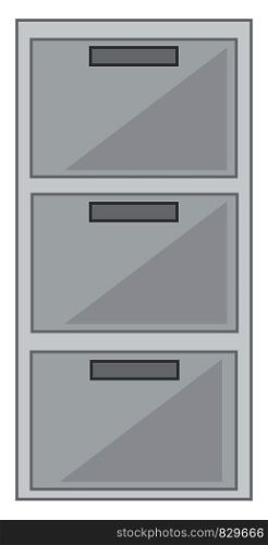 A steel office drawer vector or color illustration