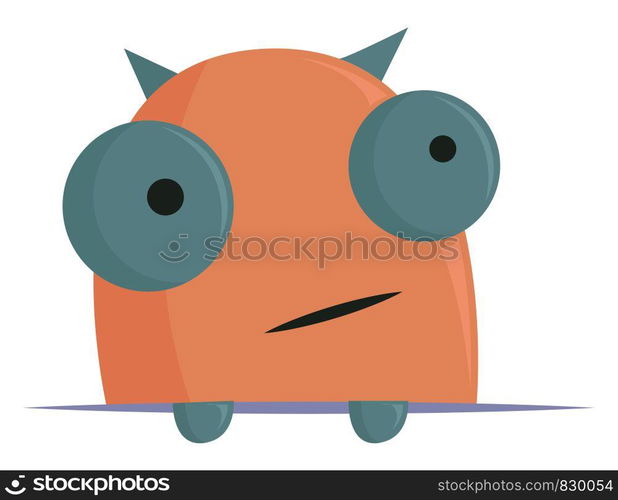 A surprised monster with grey eyes ears and hands vector color drawing or illustration