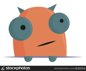 A surprised monster with grey eyes ears and hands vector color drawing or illustration