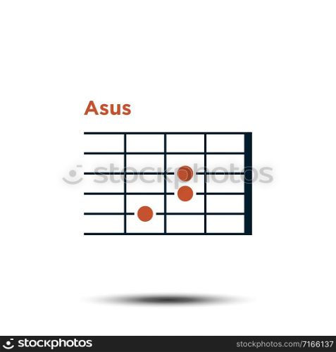 A sus, Basic Guitar Chord Chart Icon Vector Template