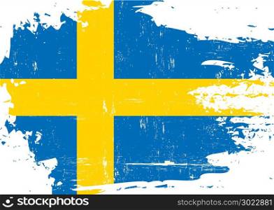 A swedish flag with a grunge texture