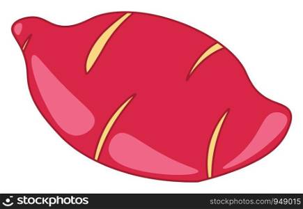 A sweet potato in dark pink color, vector, color drawing or illustration.