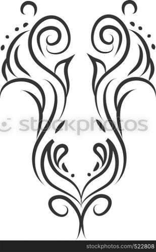 A symmetrical decorated drawing vector color drawing or illustration
