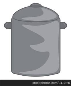 A tall pot with a closed lid, vector, color drawing or illustration.