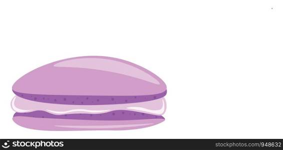 A tasty purple macaron, vector, color drawing or illustration.