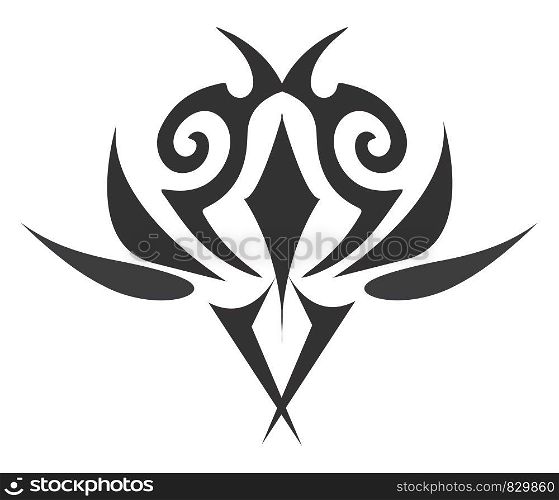 A tattoo design with various strokes vector or color illustration