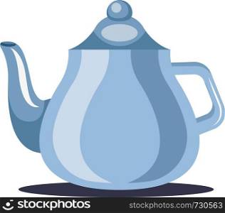 A Tea Pot in blue color to serve tea vector color drawing or illustration.