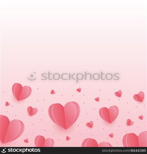 A template for a postcard, poster or banner with lots of hearts. A symbol of love for congratulations and creative ideas