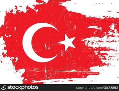 A Turkish flag with a grunge texture