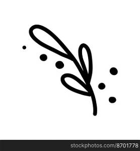 A twig of a plant. Vector illustration in the style of a doodle.. A twig of a plant. Vector illustration in the style of a doodle