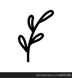 A twig of a plant. Vector illustration in the style of a doodle.. A twig of a plant. Vector illustration in the style of a doodle