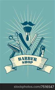 A vector barber shop poster design