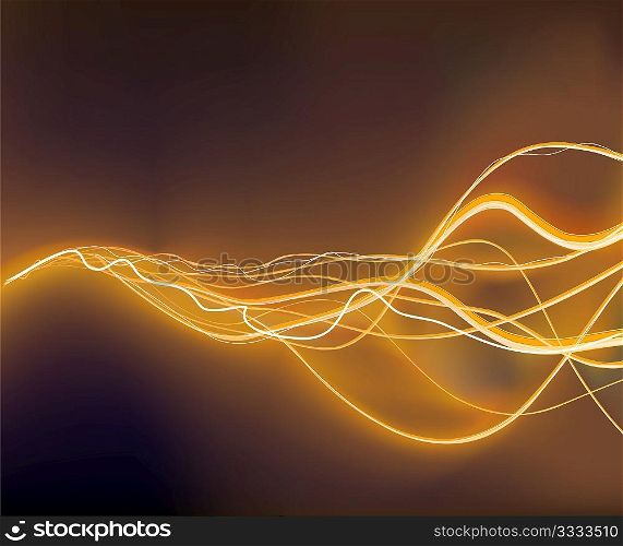 A vector illustrated futuristic background resembling motion blurred neon light curves