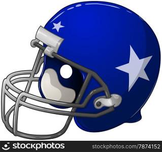 A vector illustration of a blue football helmet.&#xA;