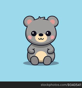 A vector illustration of a cute cartoon teddy bear