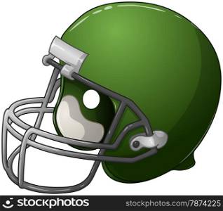 A vector illustration of a green football helmet.