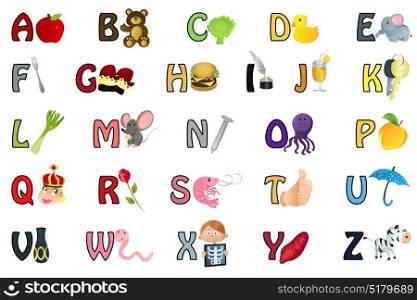 A vector illustration of a set of alphabet