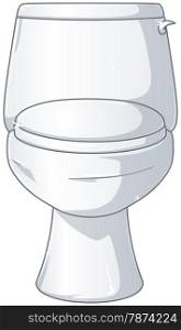 A vector illustration of a white shiny toilet with the lid closed.&#xA;