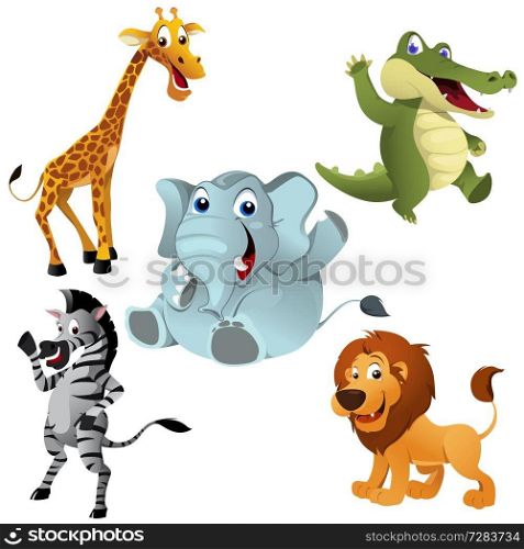 A vector illustration of Africans animals sets