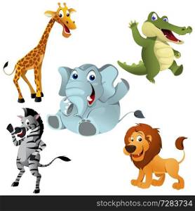 A vector illustration of Africans animals sets