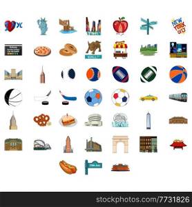A vector illustration of All Things Related to New York City Icons