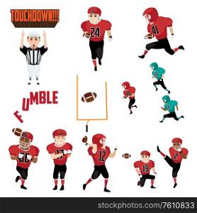 A vector illustration of American Football Icons Cliparts Design Elements