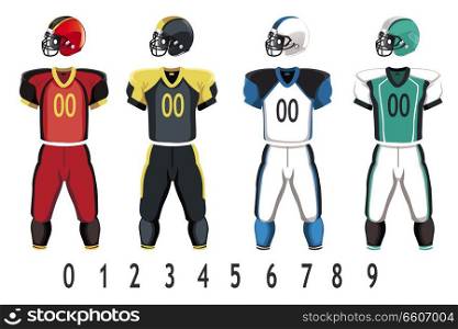 A vector illustration of American football jersey