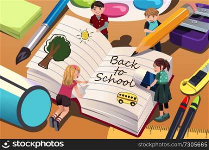 A vector illustration of back to school background with copyspace