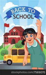 A vector illustration of back to school poster with copyspace