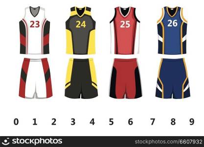 A vector illustration of basketball jersey design