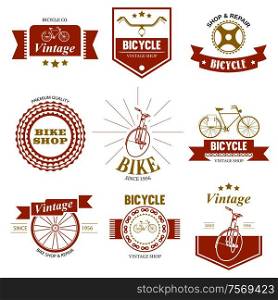 A vector illustration of bicycle shop and repair logo