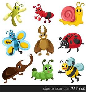 A vector illustration of bug icon sets