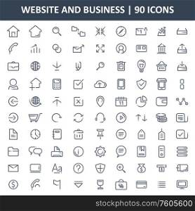 A vector illustration of Business and Websites Icons Set