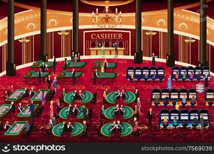 A vector illustration of casino scene